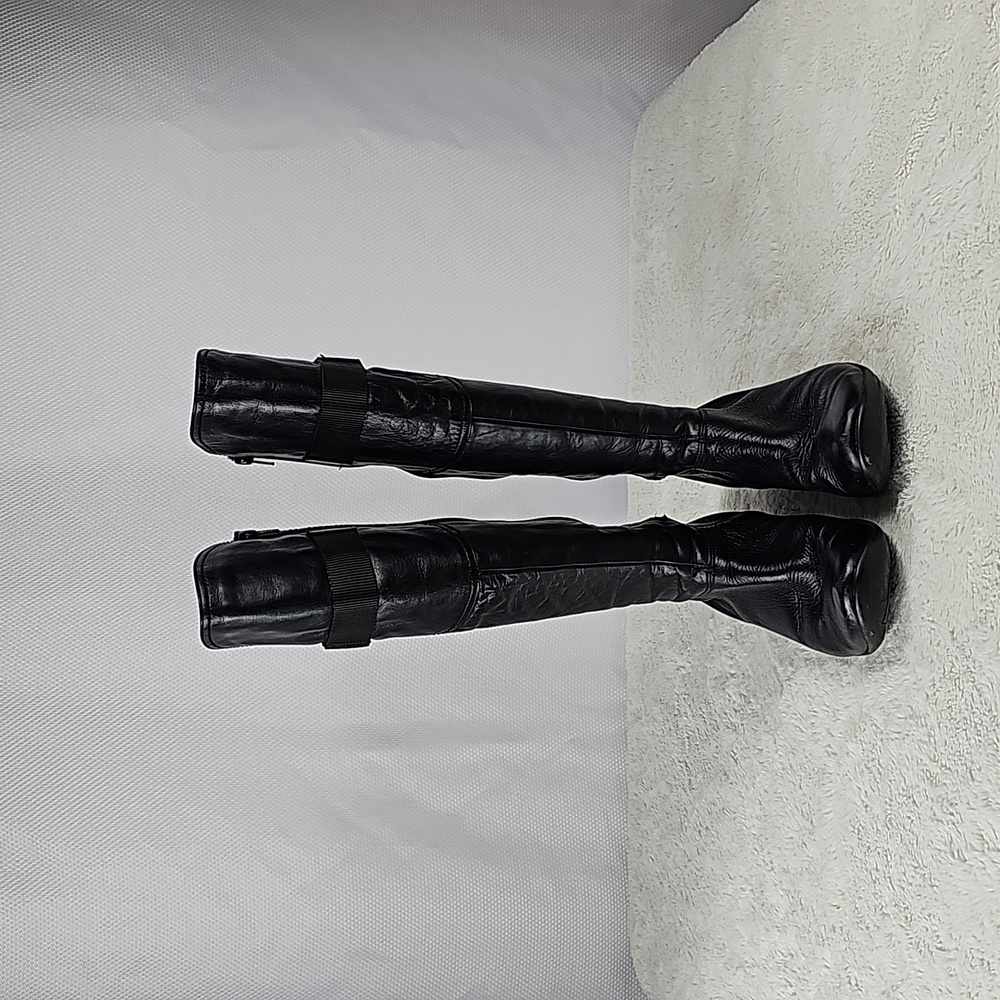 Paul Green Black leather Knee high boots